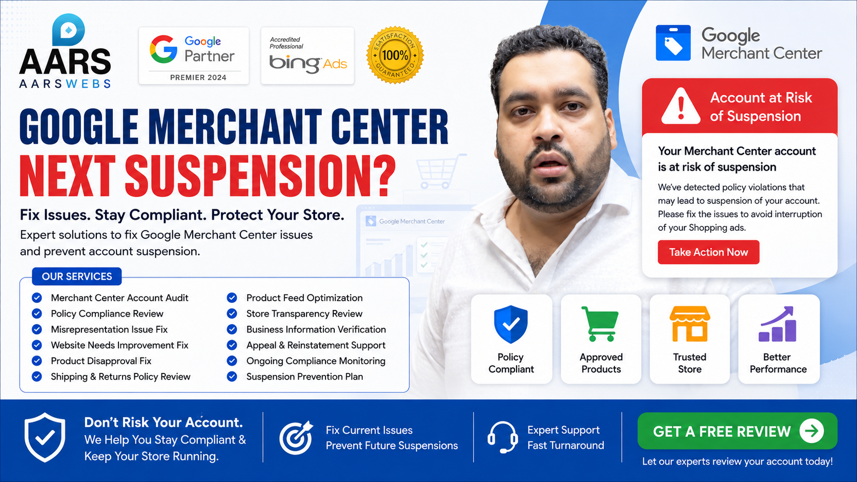 Google Merchant Center Suspension Fix by AARSWEBS