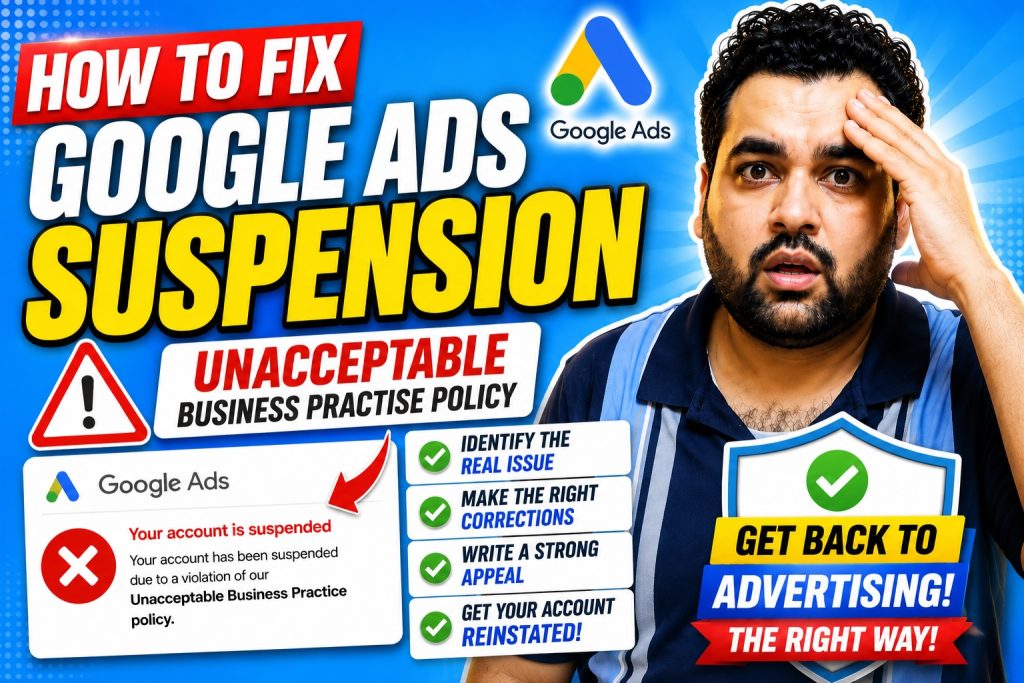 How to Fix Google Ads Suspension Unacceptable Business Practise Policy