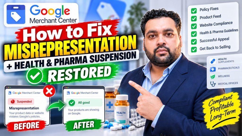 How to Fix Google Merchant Center Misrepresentation + Health & Pharma Suspension RESTORED ✅
